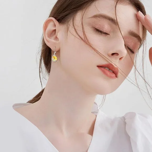 Celtic Filigree Teardrop Drop Dangle Earrings Sterling Silver Leverback Earrings - Picture 2 of 6